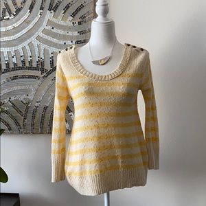 Yellow cream striped sweater